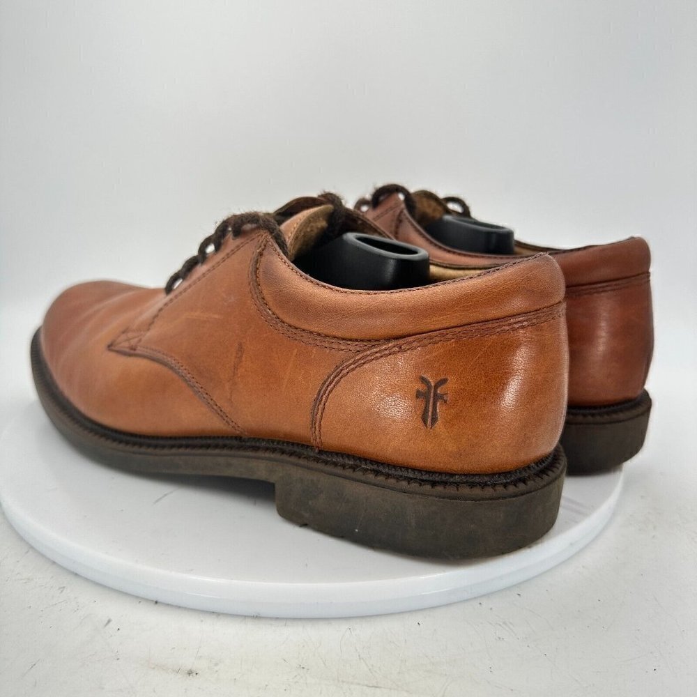 Frye Mathew Men Size 9.5 M Derby Plain Toe Dress Shoes Brown Leather 84875 - Picture 7 of 13